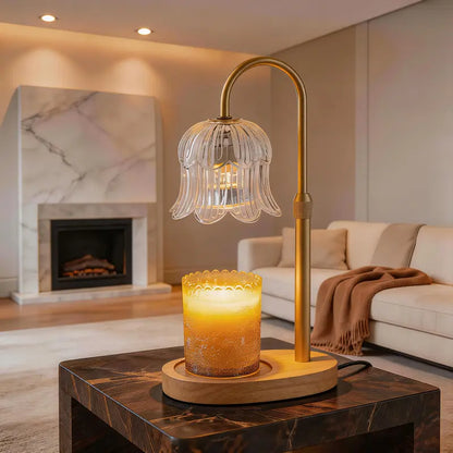 Modern Metal Candle Warmer Lamp with Timer & Brightness Control Adjustable Flameless Safety Cylindrical Decorative for Home Decor & Relaxation Amber-Scented Jar Candle Warmer Lamp