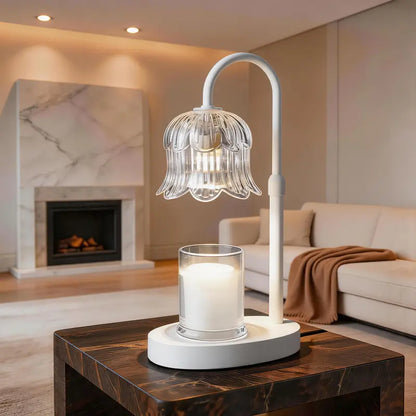Modern Metal Candle Warmer Lamp with Timer & Brightness Control Adjustable Flameless Safety Cylindrical Decorative for Home Decor & Relaxation Amber-Scented Jar Candle Warmer Lamp