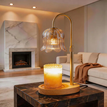 Modern Metal Candle Warmer Lamp with Timer & Brightness Control Adjustable Flameless Safety Cylindrical Decorative for Home Decor & Relaxation Amber-Scented Jar Candle Warmer Lamp