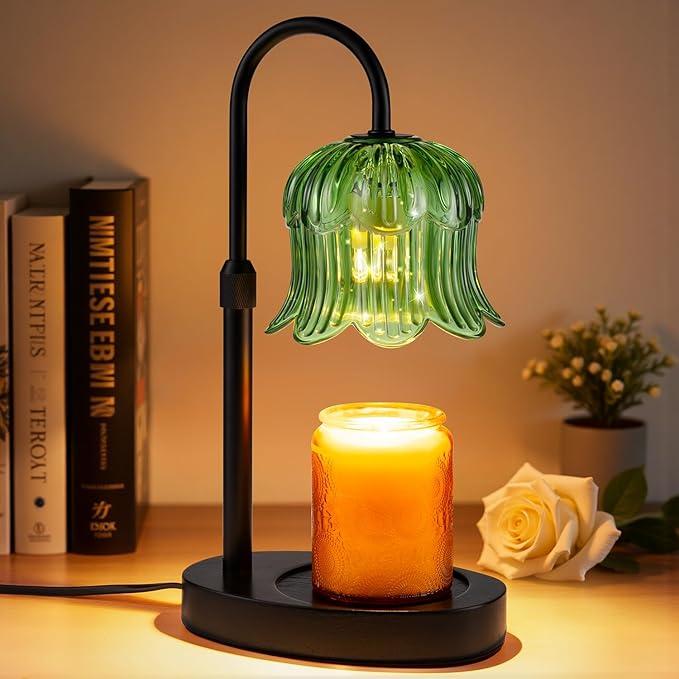 Modern Metal Candle Warmer Lamp with Timer & Brightness Control Adjustable Flameless Safety Cylindrical Decorative for Home Decor & Relaxation Amber-Scented Jar Candle Warmer Lamp