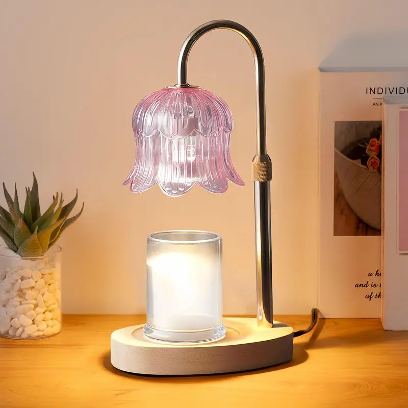 Modern Metal Candle Warmer Lamp with Timer & Brightness Control Adjustable Flameless Safety Cylindrical Decorative for Home Decor & Relaxation Amber-Scented Jar Candle Warmer Lamp