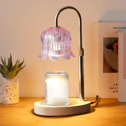 Modern Metal Candle Warmer Lamp with Timer & Brightness Control Adjustable Flameless Safety Cylindrical Decorative for Home Decor & Relaxation Amber-Scented Jar Candle Warmer Lamp