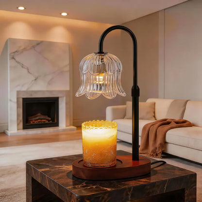 Modern Metal Candle Warmer Lamp with Timer & Brightness Control Adjustable Flameless Safety Cylindrical Decorative for Home Decor & Relaxation Amber-Scented Jar Candle Warmer Lamp